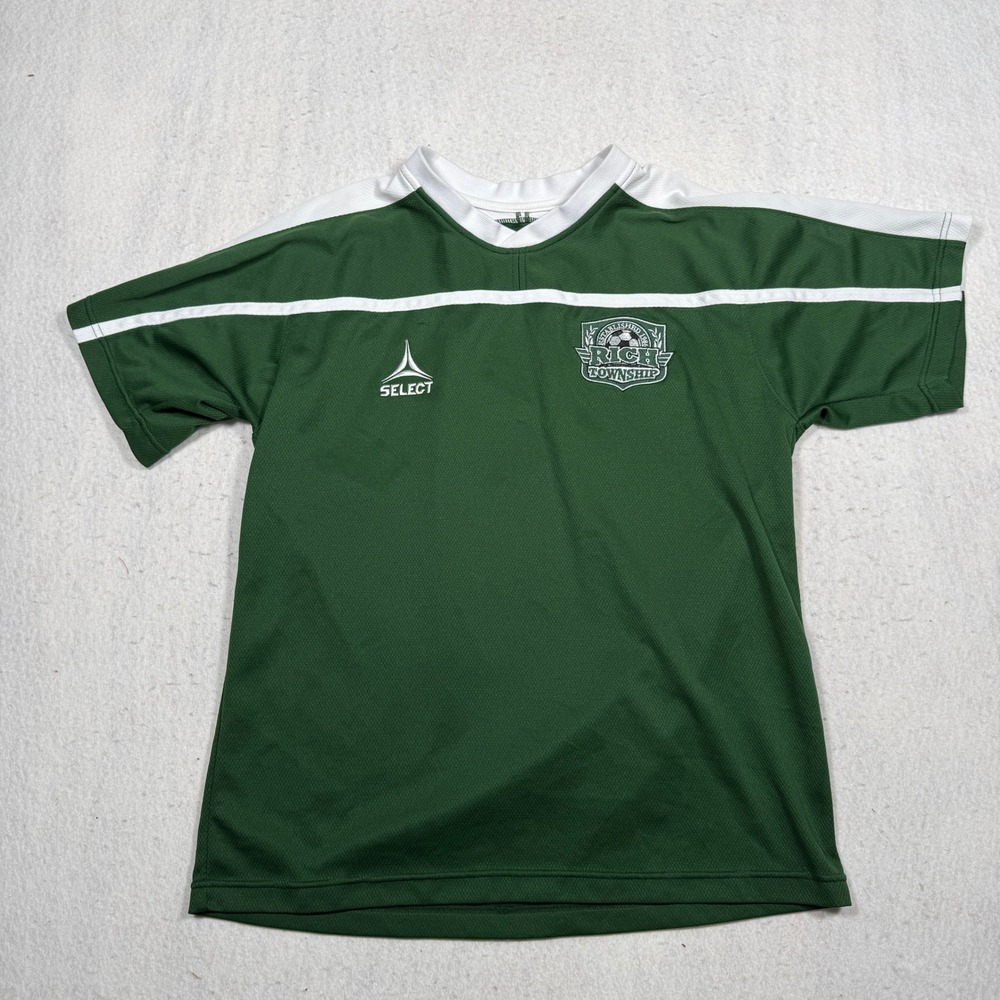 Select Rich Township Soccer Jersey Green White Number 4 Youth Small S Athletic